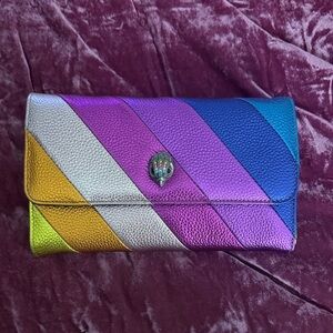 Kurt Geiger Metallic Multi-Color Leather Clutch Wallet